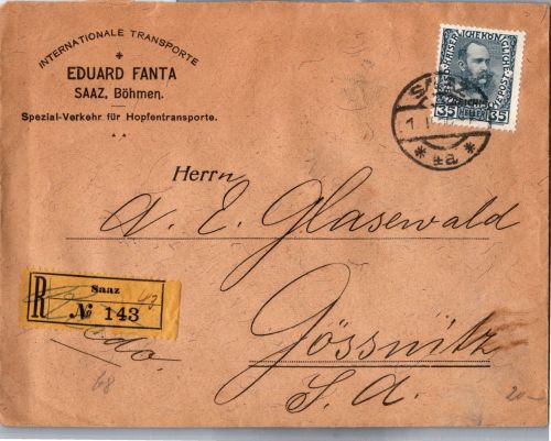 Österreich 171 auf Brief als Einzelfrankatur Einschreiben #DET77