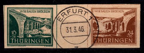 SBZ W Zd 1 gestempelt Händlerzeichen #OT417