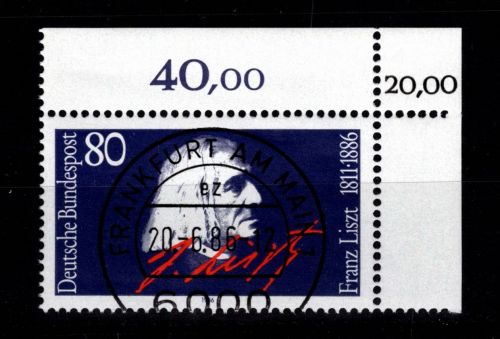 BRD Bund 1285 gestempelt KBWZ, Vollstempel, Originalgummi #OT488