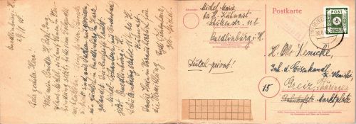 Alliierte Besetzung Lot Freistempel auf Brief Gebühr bezahlt #DEO73