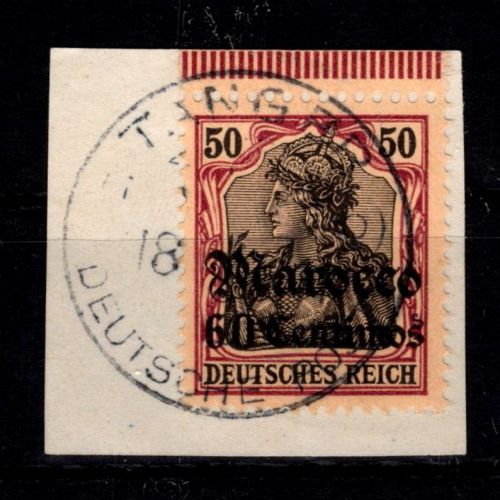 Deutsche APA Marokko 27 gestempelt auf Briefstück mit Vollstempel Tanger #DFL21