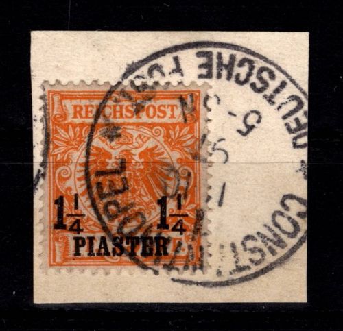 Deutsche APA Türkei 9 gestempelt auf Briefstück mit Vollstempel #DFM25