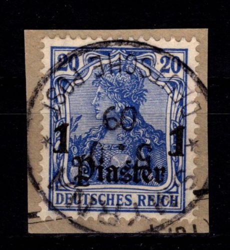 Deutsche APA Türkei 38 gestempelt mit Vollstempel auf Briefstück #DFN06