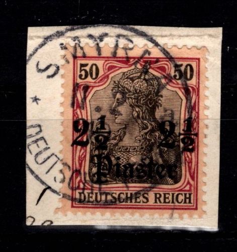 Deutsche APA Türkei 42 gestempelt mit Vollstempel auf Briefstück #DFN07