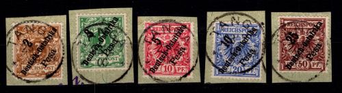 Deutsche Kolonien Ostafrika 6-10 gestempelt Vollstempel Tanga auf Briefs. #DFN98