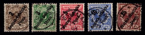Deutsche Kolonien Ostafrika 6-10 gestempelt geprüft BPP #DFO00