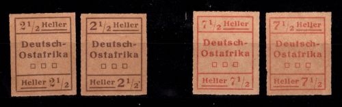 Deutsche Kolonien Ostafrika III/IV /Typ I/II postfrisch gepr. Jäschke BPP #DFO53