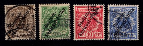 Deutsche Kolonien Südwestafrika 1-4 gestempelt