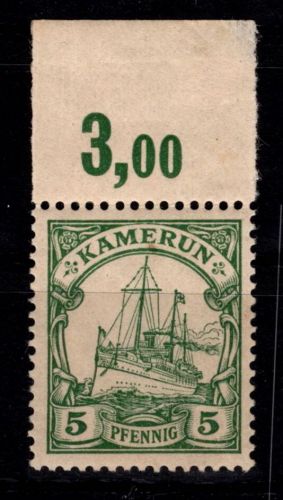 Deutsche Kolonien Kamerun 8 postfrisch Oberrand gefaltet #DFP85