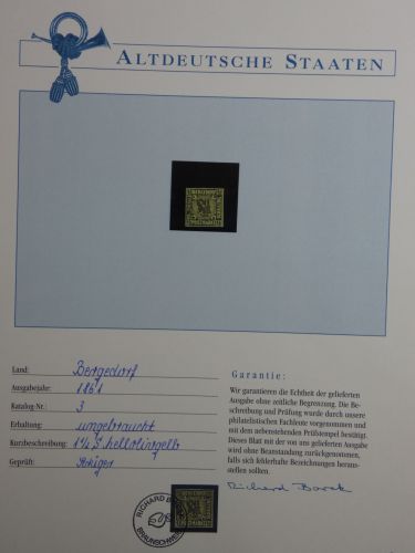 Bergedorf 3 mit Falz auf Borekseite mit Garantie #DFU60