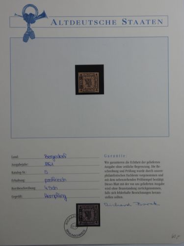 Bergedorf 5 postfrisch auf Borekseite mit Garantie #DFU62