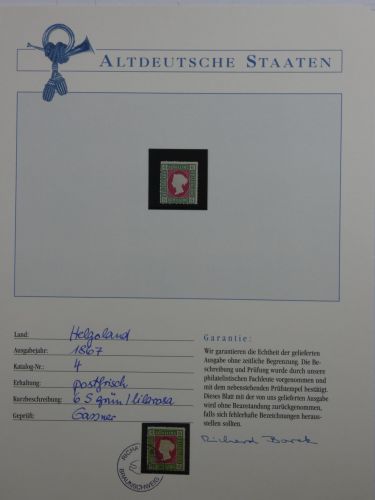 Helgoland 4 postfrisch auf Borekseite mit Garantie #DFU79