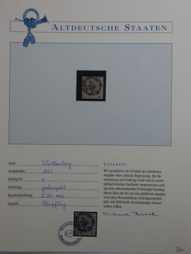 Württemberg 4 gestempelt