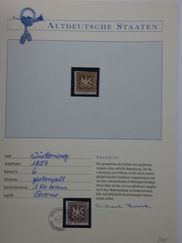 Württemberg 6 gestempelt