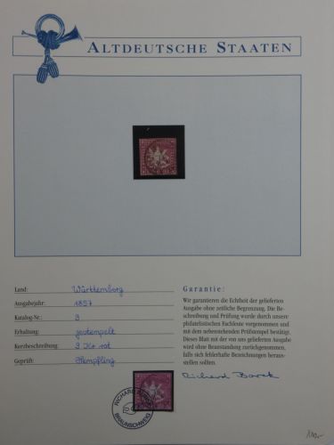 Württemberg 9 gestempelt