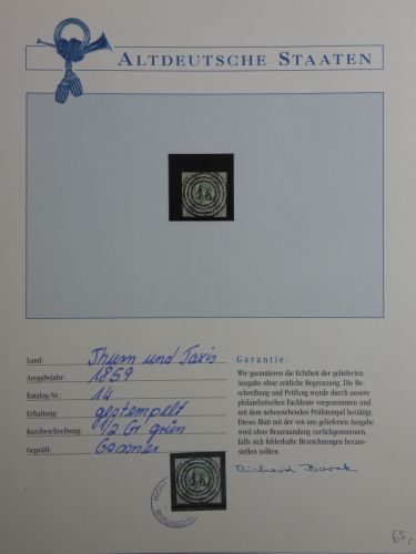 Thurn & Taxis 14 gestempelt
