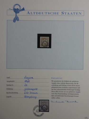 Bayern 20 gestempelt Borek Garantie #DFV32