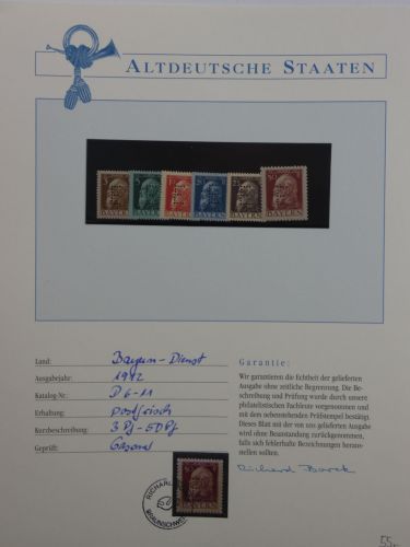 Bayern Dienstmarken 6-11 postfrisch Borek Garantie #DFV40