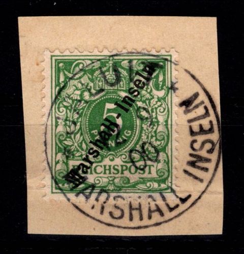 Deutsche Kolonien Marshall-Inseln 8 gestempelt Vollstempel auf Briefst. #DFZ38