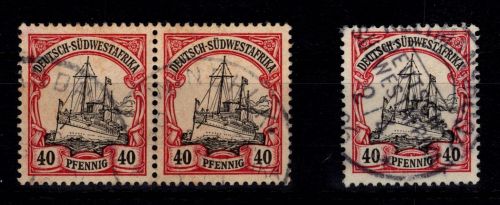 Deutsche Kolonien Südwestafrika 17 gestempelt als Paar und Einzelwert #DGA76