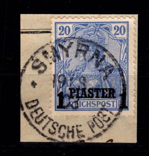 Deutsche APA Türkei 14 II gestempelt mit Vollstempel auf Briefstück #DGD50