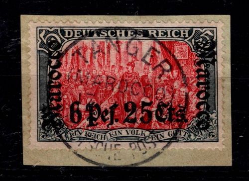 Deutsche APA Marokko 33 gestempelt mit Vollstempel auf Briefstück #DGD82