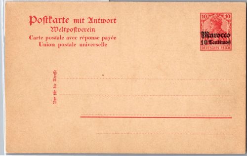Deutsche Post in Marokko P 10 Y als Ganzsache ungelaufen #DGE64