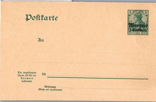 Deutsche Post in Marokko P 11 F A als Ganzsache ungelaufen #DGE65