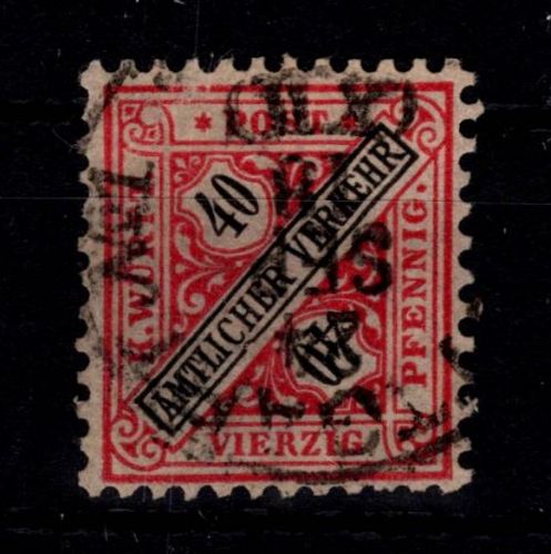 Württemberg 234 II gestempelt Plattenfehler II, tiefst gepr. Winkler BPP #DCC72