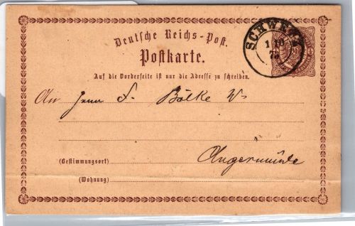 Deutsches Reich P 1 als Ganzsache nachverwendeter Preußen Stempel #DEU91
