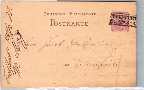 Deutsches Reich P 5 als Ganzsache nachverwendeter Preußen Stempel #DEU93