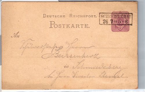 Deutsches Reich P 5 als Ganzsache nachverwendeter Preußen Stempel #DEU94