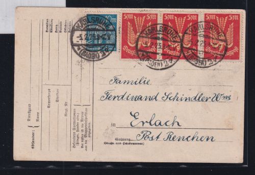 Deutsches Reich 218, 239 auf Postkarte #DFU31