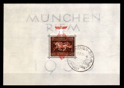 Deutsches Reich Block 10 gestempelt Sonderstempel München Riem #DFV87