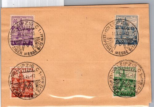 SBZ 162-165 auf Blatt mit Ausstellungsstempel #DFX16