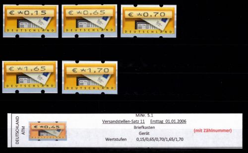 BRD Bund Automatenmarken 5.1 VS 11 postfrisch