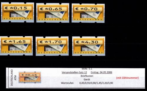 BRD Bund Automatenmarken 5.1 VS 12 postfrisch