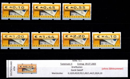 BRD Bund Automatenmarken 5.1 TS 4 postfrisch