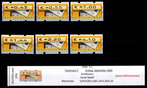 BRD Bund Automatenmarken 5.1 TS 5 postfrisch