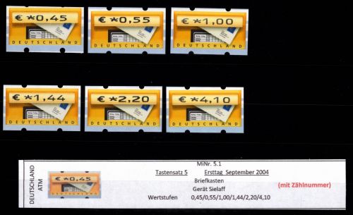 BRD Bund Automatenmarken 5.1 TS 5 postfrisch