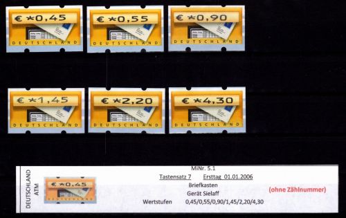 BRD Bund Automatenmarken 5.1 TS 7 postfrisch