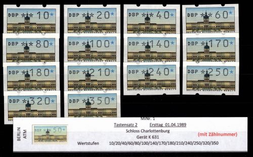 Berlin Automatenmarken 1 TS 2 postfrisch