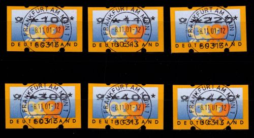 BRD Bund Automatenmarken 3.2 VS 1 gestempelt ohne Nummer #DGG35