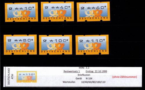 BRD Bund Automatenmarken 3.2 RS 1 postfrisch