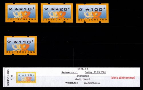 BRD Bund Automatenmarken 3.3 RS 1 postfrisch