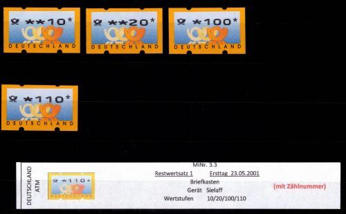 BRD Bund Automatenmarken 3.3 RS 1 postfrisch