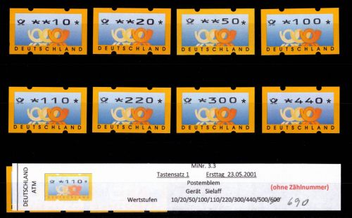 BRD Bund Automatenmarken 3.3 TS 1 postfrisch