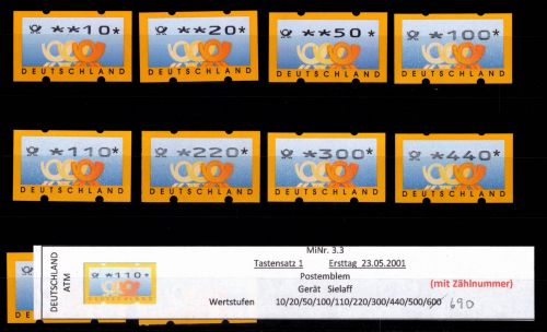 BRD Bund Automatenmarken 3.3 TS 1 postfrisch