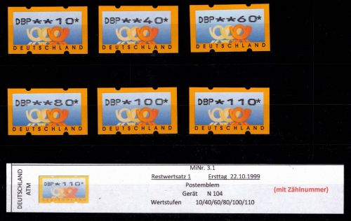 BRD Bund Automatenmarken 3.1 RS 1 postfrisch