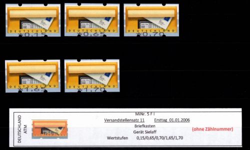 BRD Bund Automatenmarken 5 F I VS 11 postfrisch